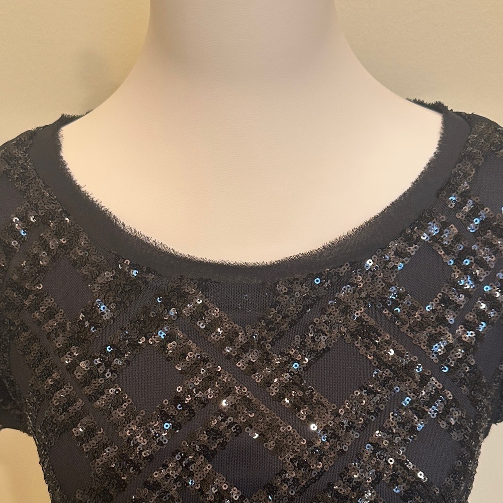 Eliza J Black Sequin Beaded Cocktail Dress Size 6 | Sparkly Formal Evening Dress - Picture 6 of 7